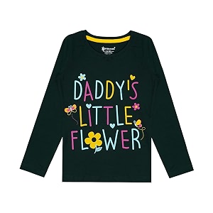 kyda kids 100 cotton girls full sleeve printed t-shirtregular fit round neck tops pack of 3
