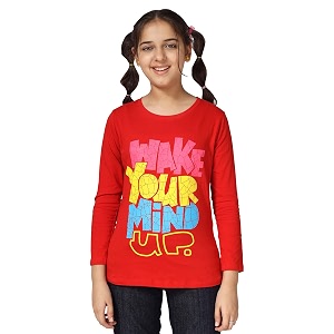 kyda kids 100 cotton girls full sleeve printed t-shirtregular fit round neck tops pack of 3