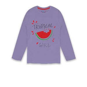 kyda kids 100 cotton girls full sleeve printed t-shirtregular fit round neck tops pack of 3