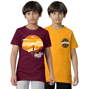 KYDA KIDS 100 Cotton Printed Half Sleeve