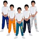KYDA Kids® Boys 100% Pure Cotton Printed Track Pants | Elastic Waist Loose Fit Summer Wear | Multicolor Kids Trousers (Pack of 5)
