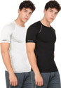 Kyk Men Solid Round Neck Polyester Black