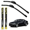 KyloXtreme Perfect Fitting Frameless Windshield 100% Scratch Proof Cleaning Water Repellant Silicon Wiper Blades Suitable for Verna Latest (24"16)