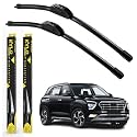 KyloXtreme Perfect Fitting Frameless Windshield 100% Scratch Proof Cleaning Water Repellant Silicon Wiper Blades Suitable for Creta 2nd Gen (2020 - PRESENT) (Driver Side - 24", Passenger Side - 18")