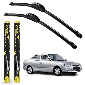 kyloxtreme perfect fitting frameless windshield 100 scratch proof cleaning water repellant silicon wiper blades suitable for accent d 20p 18 set of 2