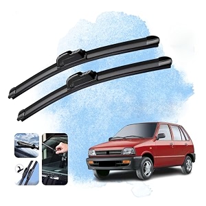 kyloxtreme perfect fitting frameless windshield 100 scratch proof cleaning water repellant silicon wiper blades suitable for maruti suzuki 800 driver side - 1734 passenger side - 1734 set of 2