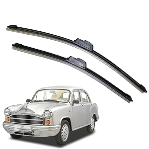 kyloxtreme perfect fitting frameless windshield 100 scratch proof cleaning water repellant silicon wiper blades suitable for hindustan ambassdor set of 2