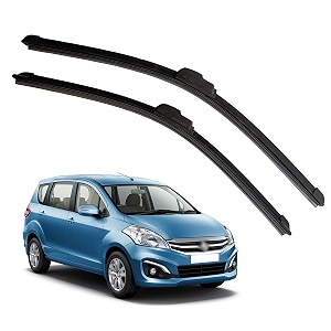 kylo perfect fitting frameless windshield 100 scratch proof cleaning water repellant silicon wiper blades suitable for maruti suzuki ertiga old driver side - 2134 passenger side - 1434 set of 2