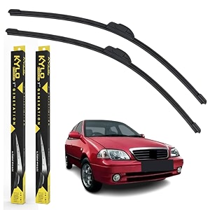 kyloxtreme perfect fitting frameless windshield 100 scratch proof cleaning water repellant silicon wiper blades suitable for maruti suzuki esteem d 20p 18 set of 2