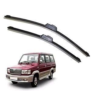 kyloxtreme perfect fitting frameless windshield 100 scratch proof cleaning water repellant silicon wiper blades suitable for qualis d 16p 16 set of 2