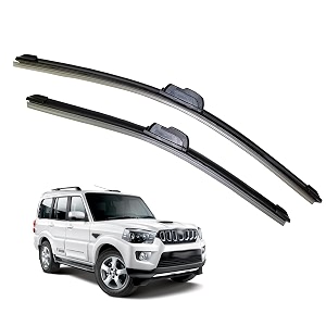 kyloxtreme perfect fitting frameless windshield 100 scratch proof cleaning water repellant silicon wiper blades suitable for mahindra scorpio d 20p 20 set of 2