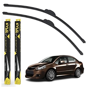kyloxtreme perfect fitting frameless windshield 100 scratch proof cleaning water repellant silicon wiper blades suitable for maruti suzuki sx4 d 26p 14 set of 2