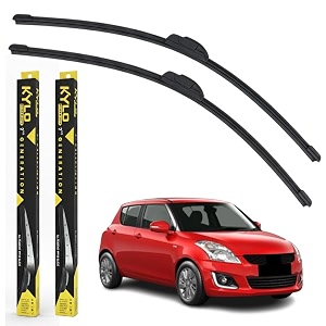 kyloxtreme perfect fitting frameless windshield 100 scratch proof cleaning water repellant silicon wiper blades suitable for maruti suzuki swift d 21p 19 set of 2