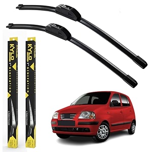 kyloxtreme perfect fitting frameless windshield 100 scratch proof cleaning water repellant silicon wiper blades suitable for hyundai santro d 20p 17 set of 2