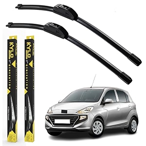 kyloxtreme perfect fitting frameless windshield 100 scratch proof cleaning water repellant silicon wiper blades suitable for hyundai santro new model d 22p 15 set of 2