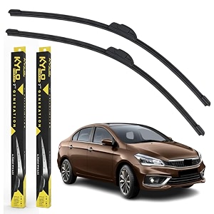 kyloxtreme perfect fitting frameless windshield 100 scratch proof cleaning water repellant silicon wiper blades suitable for maruti suzuki ciaz d 24p 16 set of 2