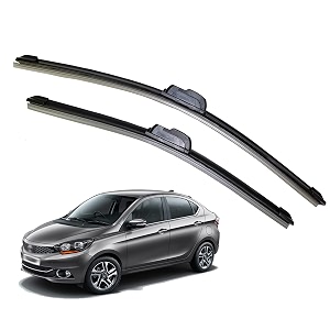 kyloxtreme perfect fitting frameless windshield 100 scratch proof cleaning water repellant silicon wiper blades suitable for tata tigor driver side - 2234 passenger side - 1634 set of 2