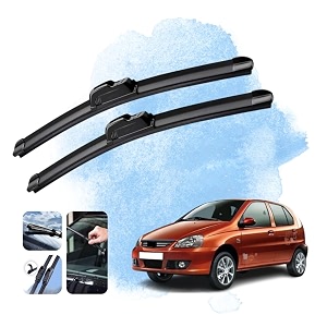 kyloxtreme perfect fitting frameless windshield 100 scratch proof cleaning water repellant silicon wiper blades suitable for tata indica v2 driver side - 2434 passenger side - 1734 set of 2