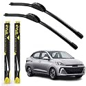 KyloXtreme Perfect Fitting Frameless Windshield 100% Scratch Proof Cleaning Water Repellant Silicon Wiper Blades Suitable for HUNDAI AURA (Driver Side - 24", Passenger Side - 16") (Set of 2)