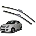 Kylo Perfect Fitting Frameless Windshield 100% Scratch Proof Cleaning Water Repellant Silicon Wiper Blades Suitable for Maruti Suzuki Dzire Old (Driver Side - 21", Passenger Side - 19") (Set of 2)