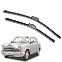 KyloXtreme Perfect Fitting Frameless Windshield 100% Scratch Proof Cleaning Water Repellant Silicon Wiper Blades Suitable for HINDUSTAN AMBASSDOR (Set of 2)