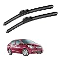 KyloXtreme Perfect Fitting Frameless Windshield 100% Scratch Proof Cleaning Water Repellant Silicon Wiper Blades Suitable for Amaze D 22,P 15 (Set of 2)