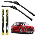 Kylo Perfect Fitting Frameless Windshield 100% Scratch Proof Cleaning Water Repellant Silicon Wiper Blades Suitable for HYUNDAI i10 GRAND NIOS (Set of 2) (Driver Side - 24", Passenger Side - 16")