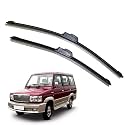 KyloXtreme Perfect Fitting Frameless Windshield 100% Scratch Proof Cleaning Water Repellant Silicon Wiper Blades Suitable for QUALIS D 16,P 16 (Set of 2)