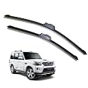 KyloXtreme Perfect Fitting Frameless Windshield 100% Scratch Proof Cleaning Water Repellant Silicon Wiper Blades Suitable for Mahindra Scorpio D 20,P 20 (Set of 2)