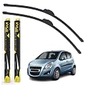 KyloXtreme Perfect Fitting Frameless Windshield 100% Scratch Proof Cleaning Water Repellant Silicon Wiper Blades Suitable for Maruti Suzuki Ritz (Driver Side - 22", Passenger Side - 16") (Set of 2)