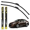 KyloXtreme Perfect Fitting Frameless Windshield 100% Scratch Proof Cleaning Water Repellant Silicon Wiper Blades Suitable for Maruti Suzuki SX4 D 26,P 14 (Set of 2)