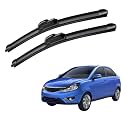 KyloXtreme Perfect Fitting Frameless Windshield 100% Scratch Proof Cleaning Water Repellant Silicon Wiper Blades Suitable for TATA ZEST (Driver Side - 24", Passenger Side - 13") (Set of 2)