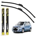 KyloXtreme Perfect Fitting Frameless Windshield 100% Scratch Proof Cleaning Water Repellant Silicon Wiper Blades Suitable for Maruti Suzuki Wagon R D18" P16" (Set of 2)