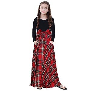 KYMIDY Girls Buffalo Check Plaid Long Sleeve