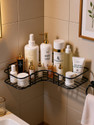 KYMIO Premium Black Corner Shelf for Bathroom