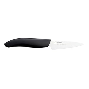 kyocera advanced ceramic revolution series 3-inch paring knife black handle white blade