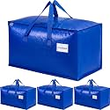 KYODOLED 4 Pack Blue Moving Bags, 24 Gal Large Storage Totes for College