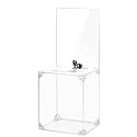 KYODOLED Acrylic Donation Box With Lock & Slot, Clear Raffle Box & Tip Jar