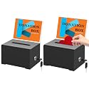 KYODOLED Clear Donation Box With Lock, Acrylic Raffle Box & Tip Jar, 3 Pack