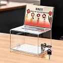 KYODOLED Clear Donation Box With Lock &amp; Slot, Acrylic Raffle Box &amp; Tip Jar