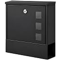 KYODOLED Locking Wall Mount Mailbox for Outside, Large Capacity, Black