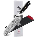 KYOKU Santoku Knife - 7" - Shogun Series - Japanese VG10 Steel Core Forged Damascus Blade - with Sheath & Case