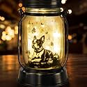 kyoryuger Boston Terrier Gifts for Women/Men Boston Terrier Solar Lanterns Mom Birthday Dog Lovers Lantern Pet Loss Dog Memorial Lights Solar Garden Decor for Yard, Patio,Backyard,Porch Torches Light