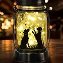 kyoryuger Dog Solar Lanterns 3in1 Dog Lights Garden Decor Gifts for Women Mom Grandma Unique Teen Girl Gifts for Dog Lovers Decorative Pet Memory Lanterns for Yard Lawn Patio Landscape