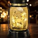 kyoryuger Goat Gifts for Women/Men Goat Solar Lanterns Mom Birthday Animal Lovers Lantern Animal Memorial Lights Solar Garden Decoration for Yard, Patio,Backyard,Porch Torches
