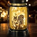 kyoryuger Squirrel Gifts for Women/Men Squirrel Solar Lanterns Mom Birthday Animal Lovers Lantern Pet Loss Tree Rat Lights Solar Garden Decoration for Yard, Patio,Backyard,Porch Torches