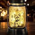 kyoryuger Yorkie Dog Gifts for Women/Men Yorkshire Terrier Solar Lanterns Mom Birthday Dog Lovers Lantern Pet Loss Pet Memorial Lights Solar Garden Decor for Yard, Patio,Backyard,Porch Torches Light