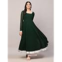KZA Womens Georgette Hand Embroidered Flared Anarkali