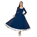 KZA Womens Georgette Hand Embroidered Flared Anarkali