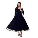 KZA Womens Georgette Hand Embroidered Flared Anarkali